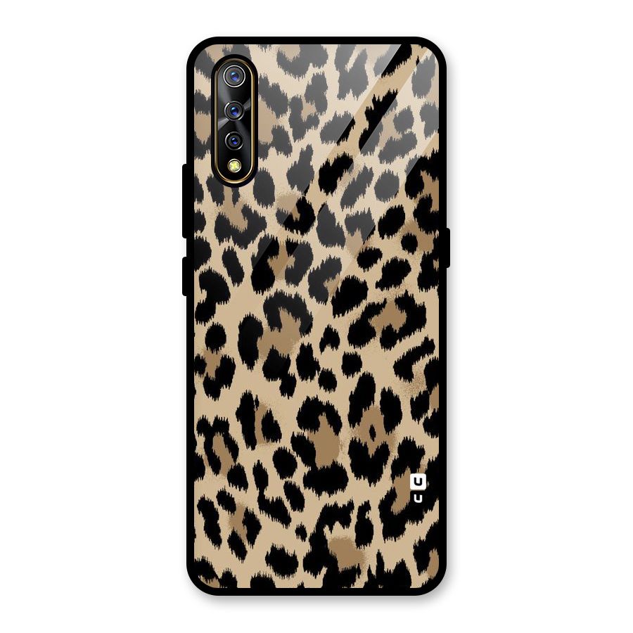 Brown Leapord Print Glass Back Case for Vivo S1