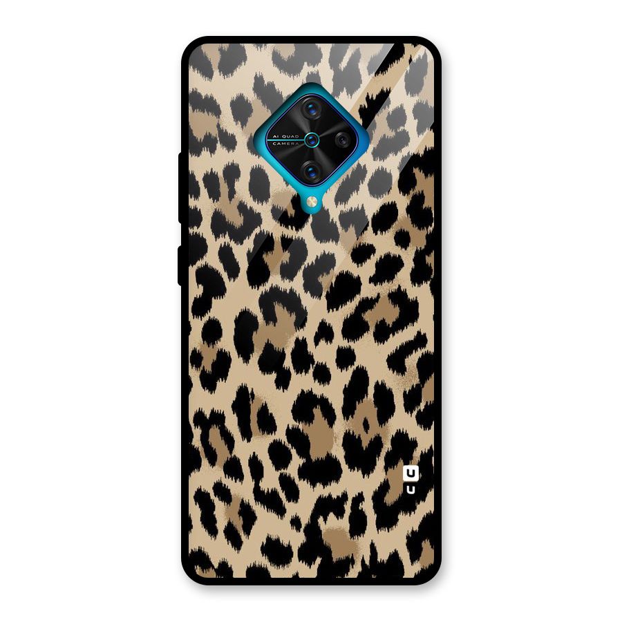 Brown Leapord Print Glass Back Case for Vivo S1 Pro