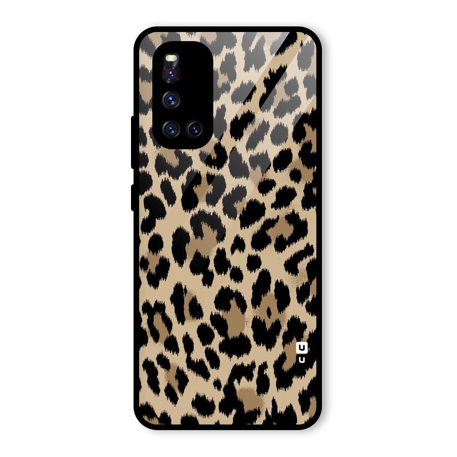 Brown Leapord Print Glass Back Case for Vivo V19