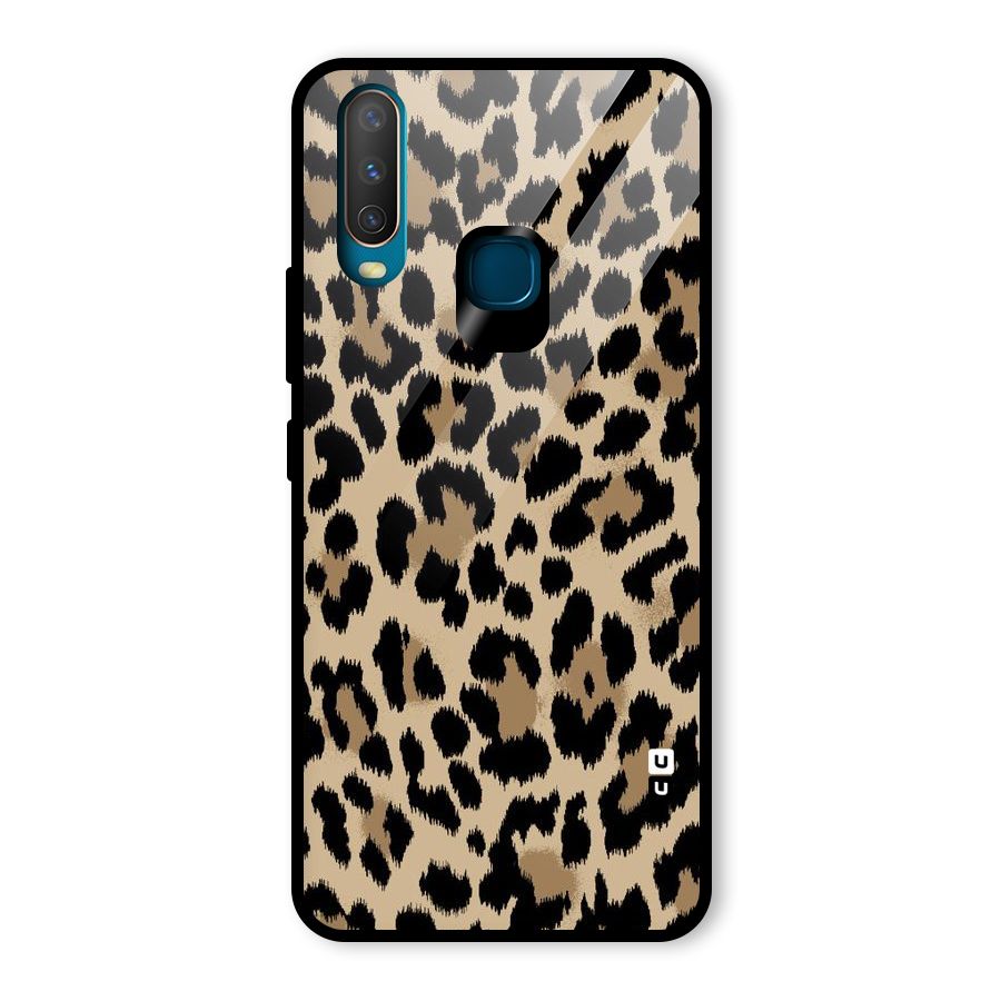 Brown Leapord Print Glass Back Case for Vivo Y17