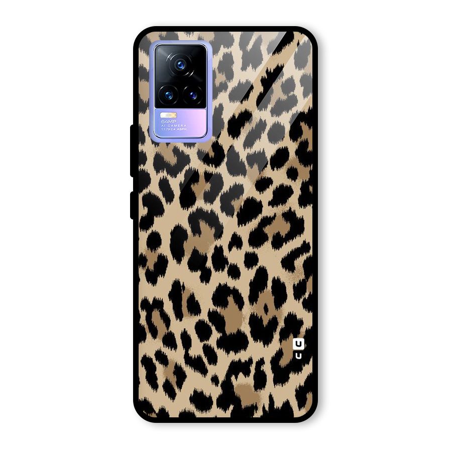 Brown Leapord Print Glass Back Case for Vivo Y73