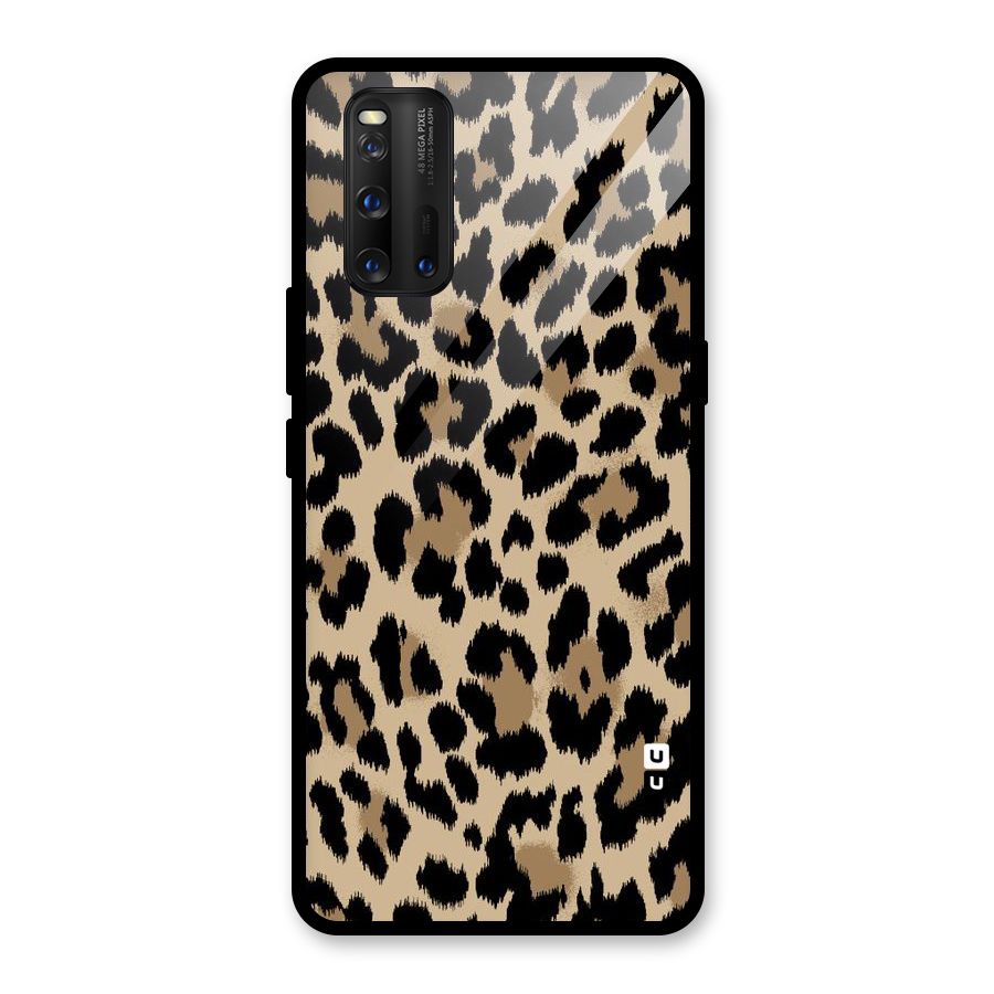 Brown Leapord Print Glass Back Case for Vivo iQOO 3