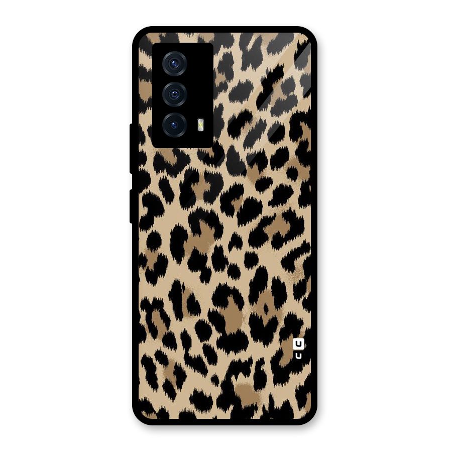Brown Leapord Print Glass Back Case for Vivo iQOO Z5