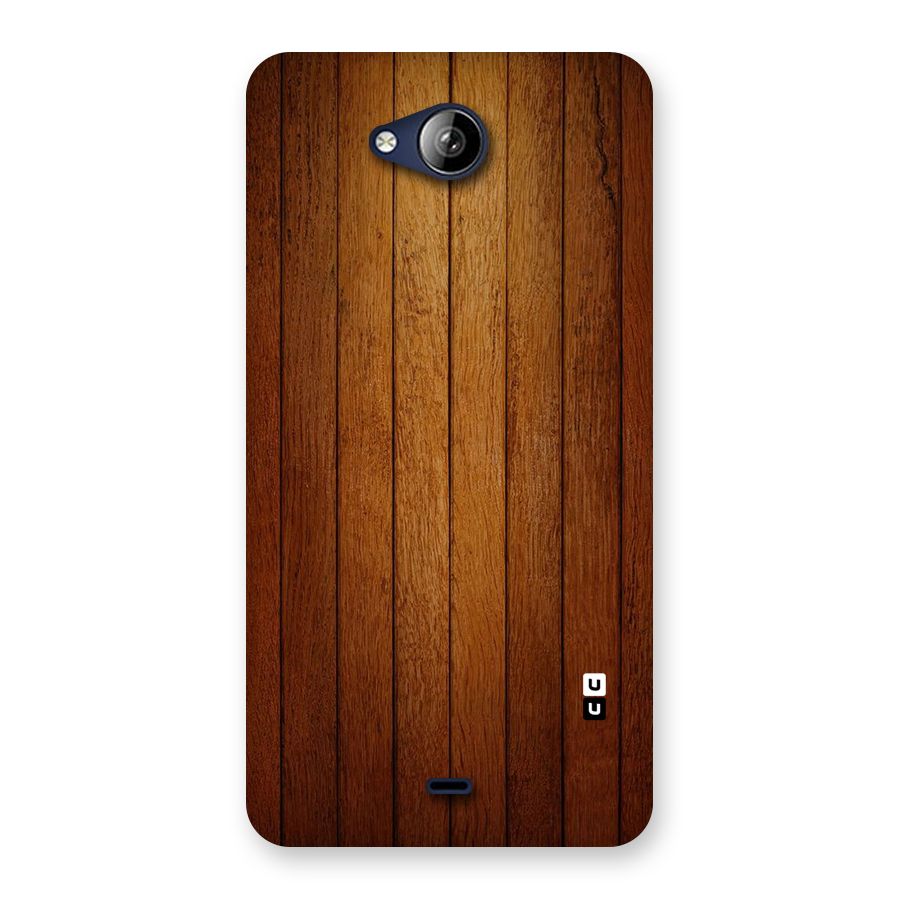 Brown Wood Design Back Case for Canvas Play Q355