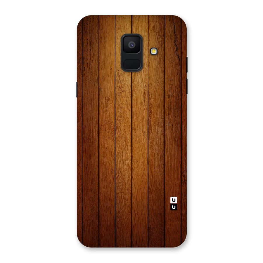 Brown Wood Design Back Case for Galaxy A6 (2018)
