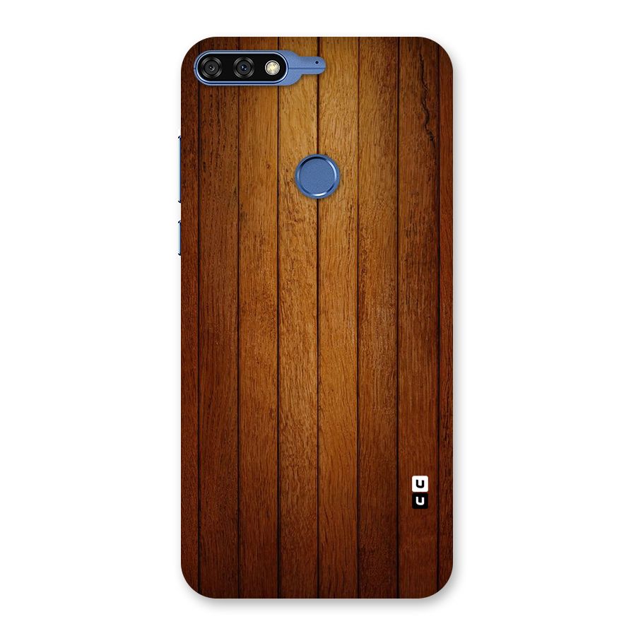 Brown Wood Design Back Case for Honor 7C