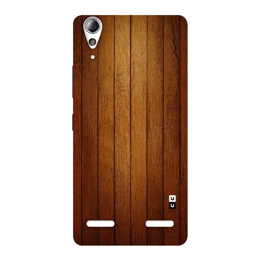 Brown Wood Design Back Case for Lenovo A6000 Plus