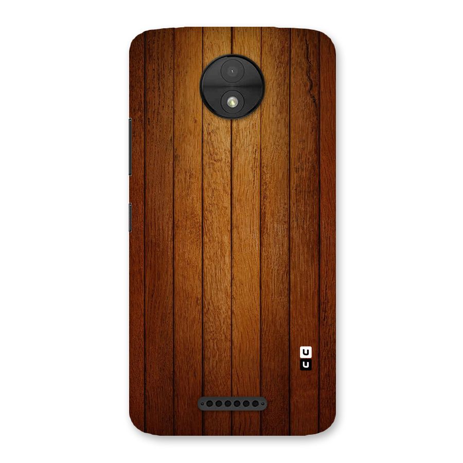 Brown Wood Design Back Case for Moto C