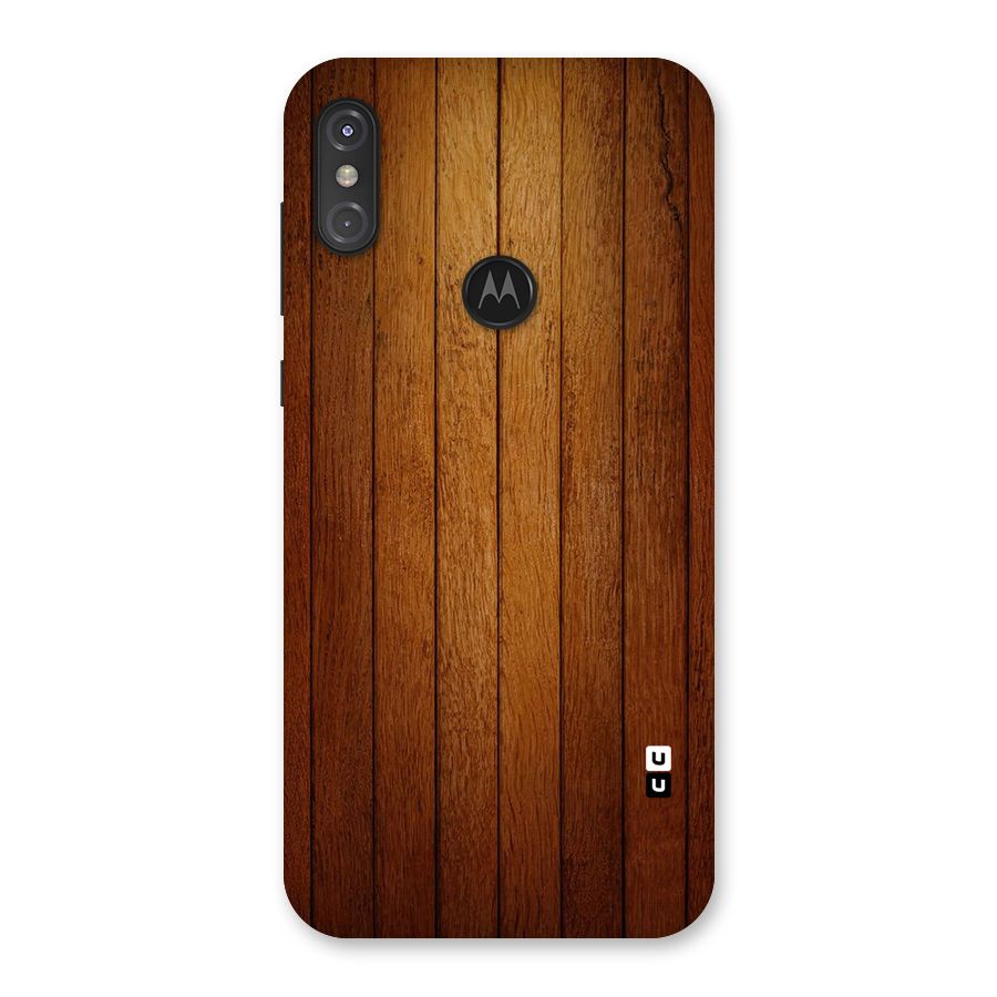 Brown Wood Design Back Case for Motorola One Power