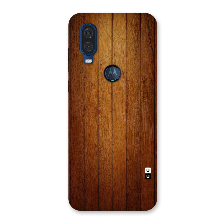 Brown Wood Design Back Case for Motorola One Vision