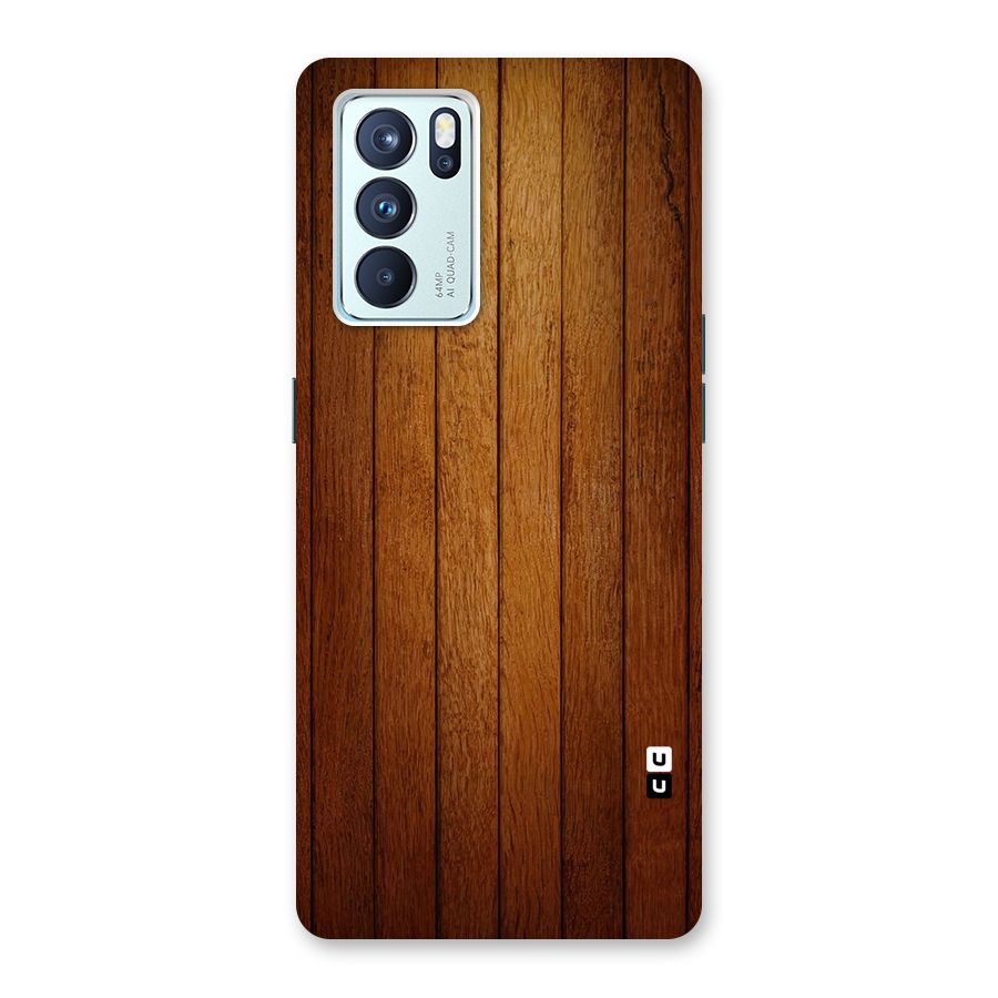 Brown Wood Design Back Case for Oppo Reno6 Pro 5G