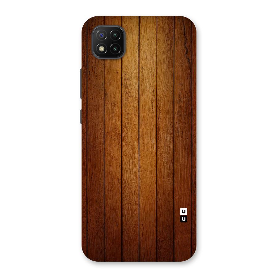 Brown Wood Design Back Case for Poco C3