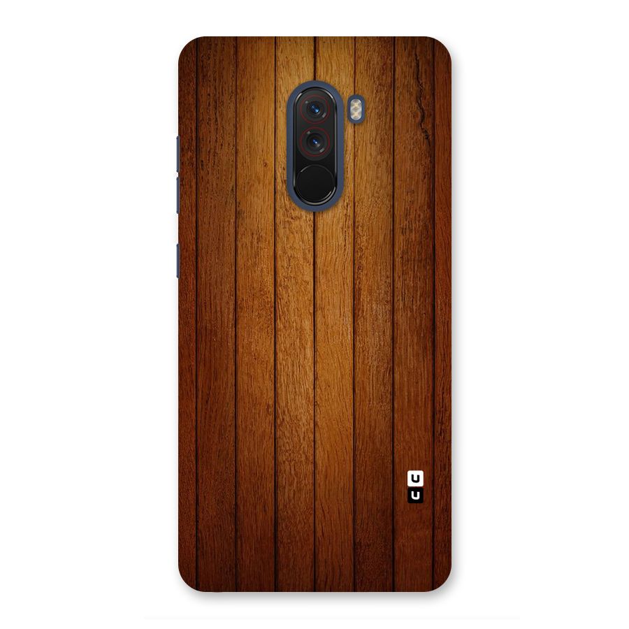 Brown Wood Design Back Case for Poco F1