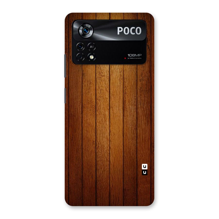 Brown Wood Design Back Case for Poco X4 Pro 5G