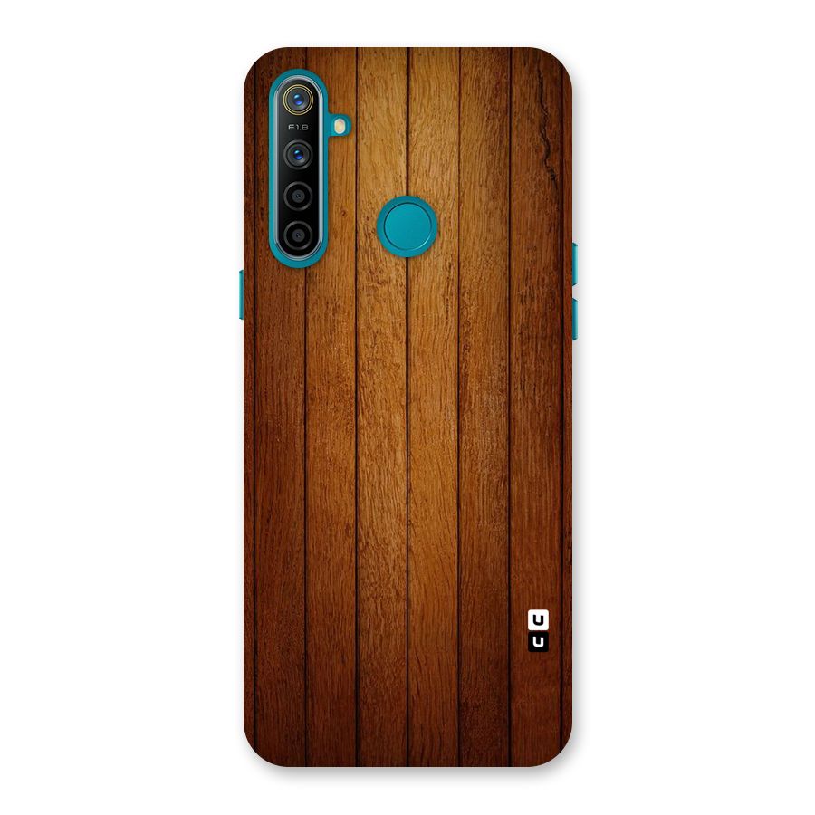 Brown Wood Design Back Case for Realme 5i