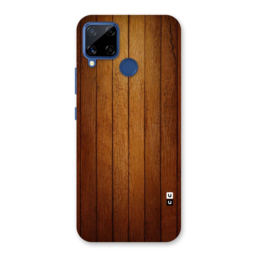 Brown Wood Design Back Case for Realme C15