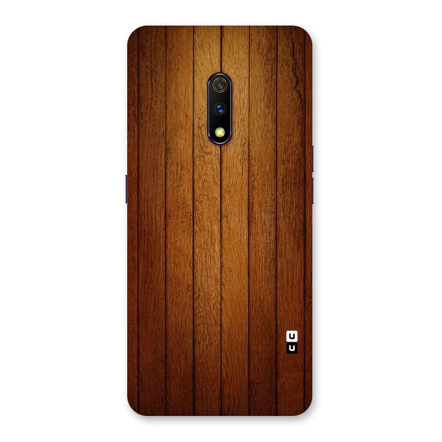 Brown Wood Design Back Case for Realme X