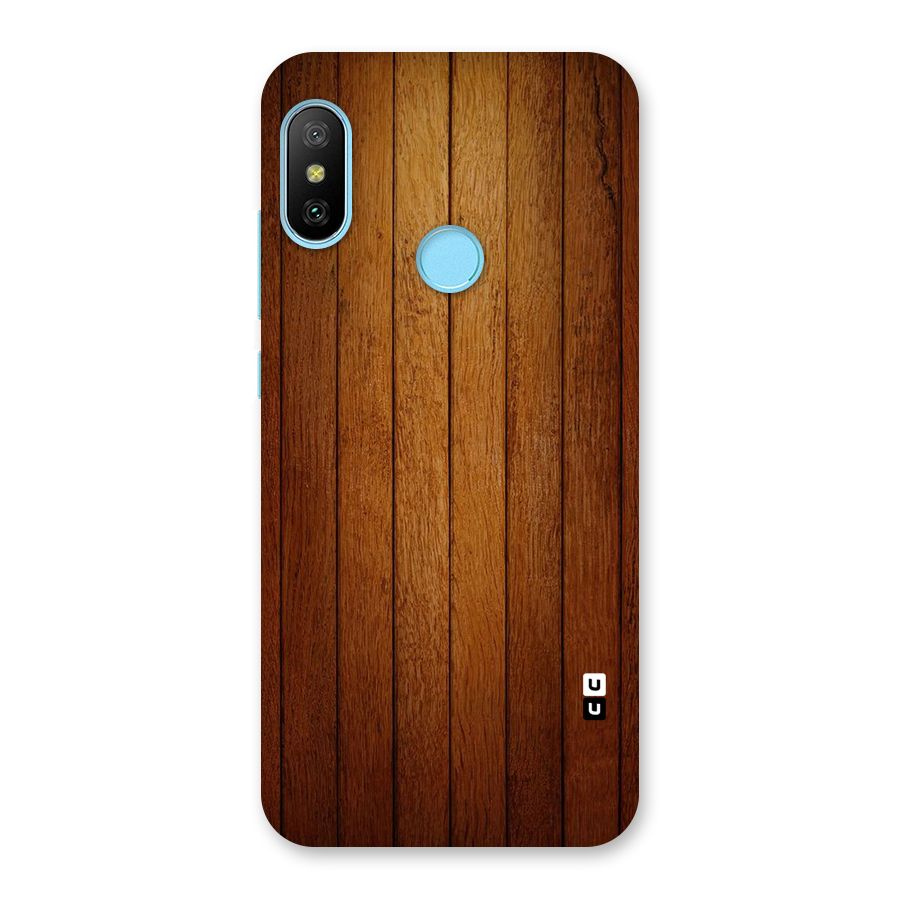 Brown Wood Design Back Case for Redmi 6 Pro