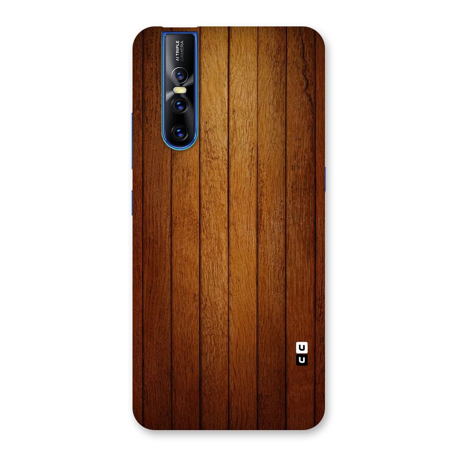 Brown Wood Design Back Case for Vivo V15 Pro
