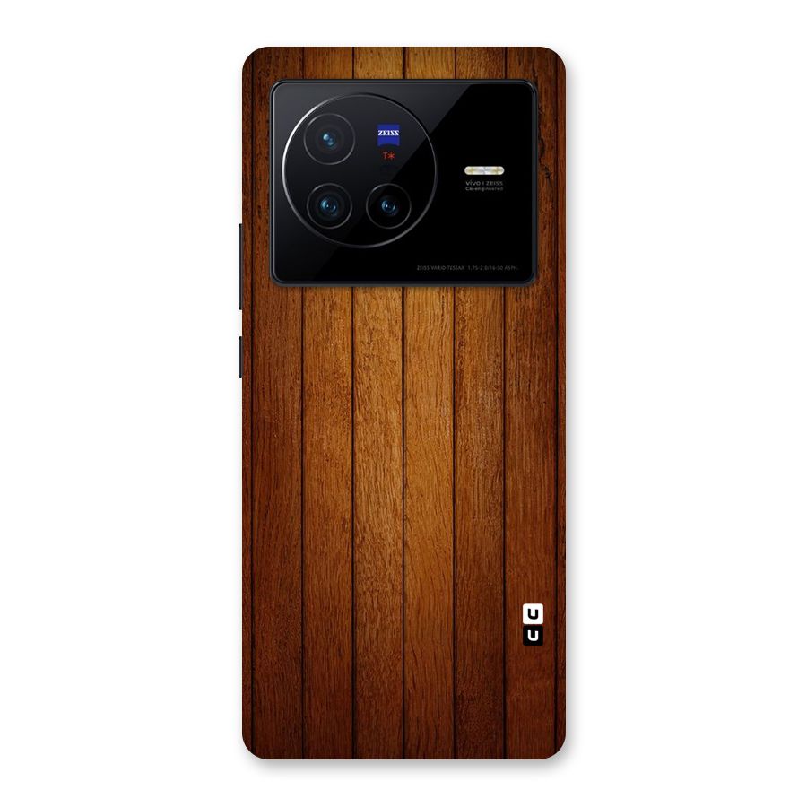 Brown Wood Design Back Case for Vivo X80