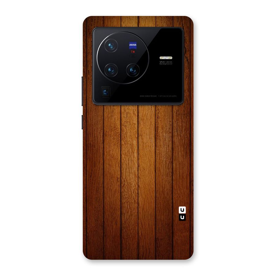 Brown Wood Design Back Case for Vivo X80 Pro