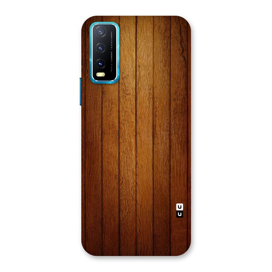 Brown Wood Design Back Case for Vivo Y20G