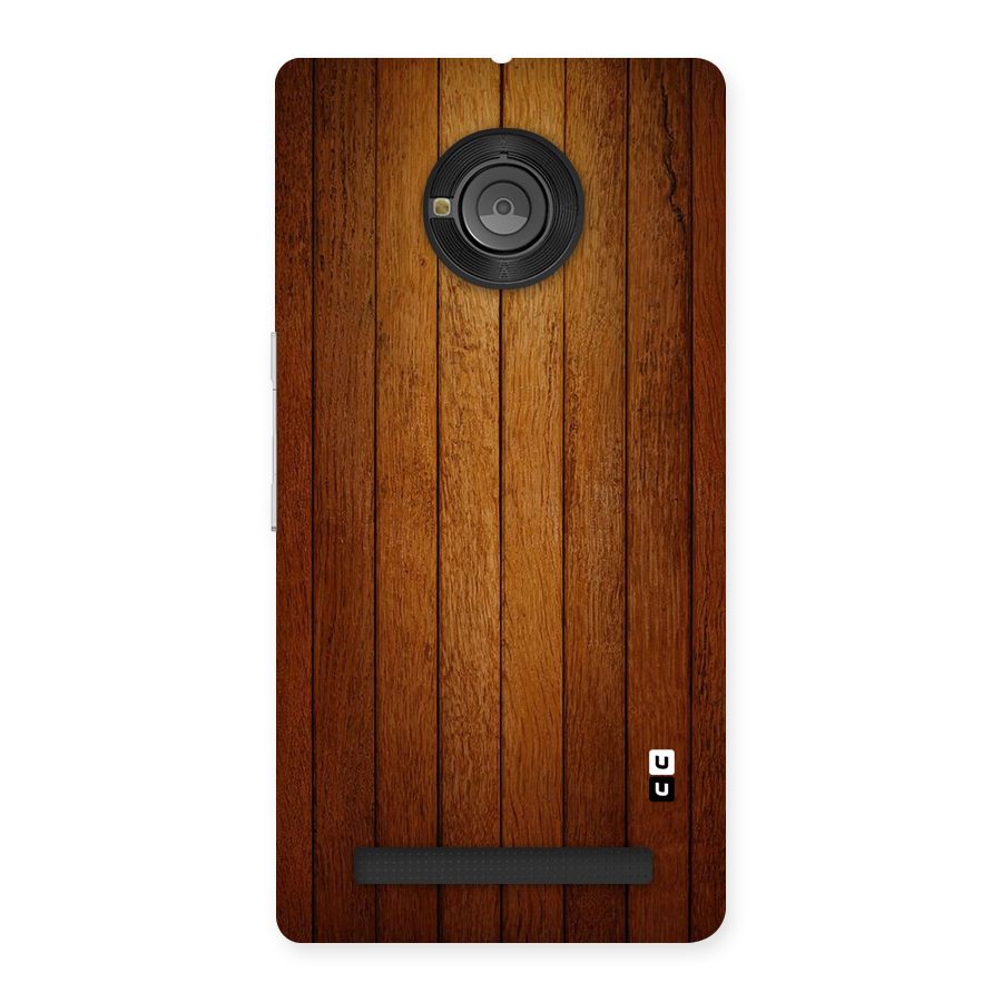Brown Wood Design Back Case for Yu Yunique