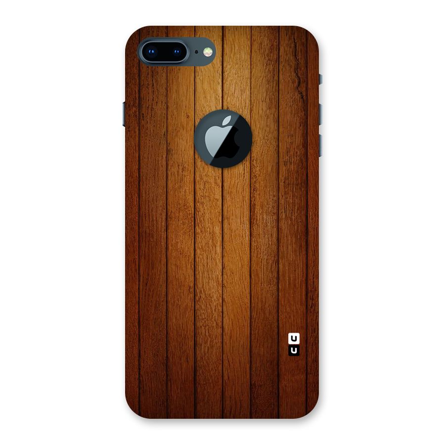 Brown Wood Design Back Case for iPhone 7 Plus Logo Cut