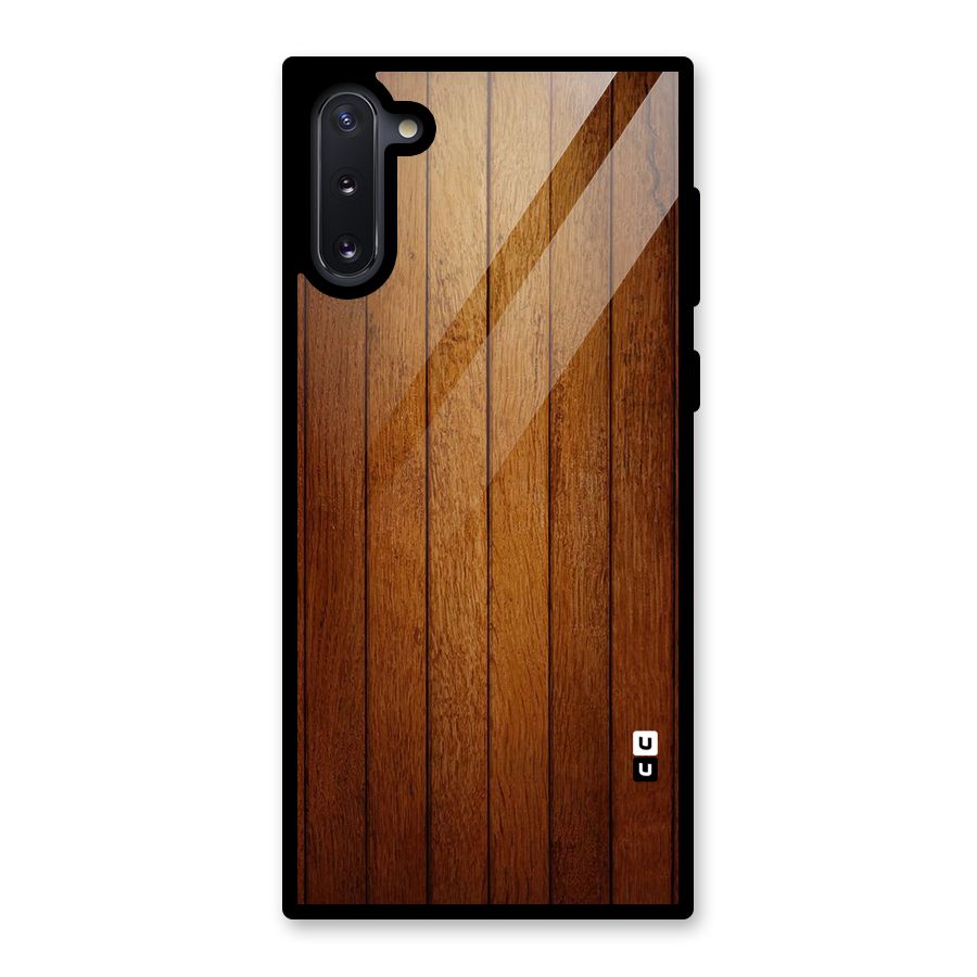 Brown Wood Design Glass Back Case for Galaxy Note 10