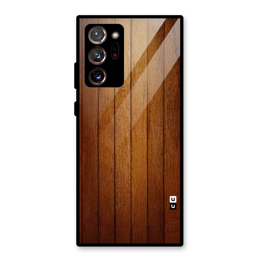 Brown Wood Design Glass Back Case for Galaxy Note 20 Ultra