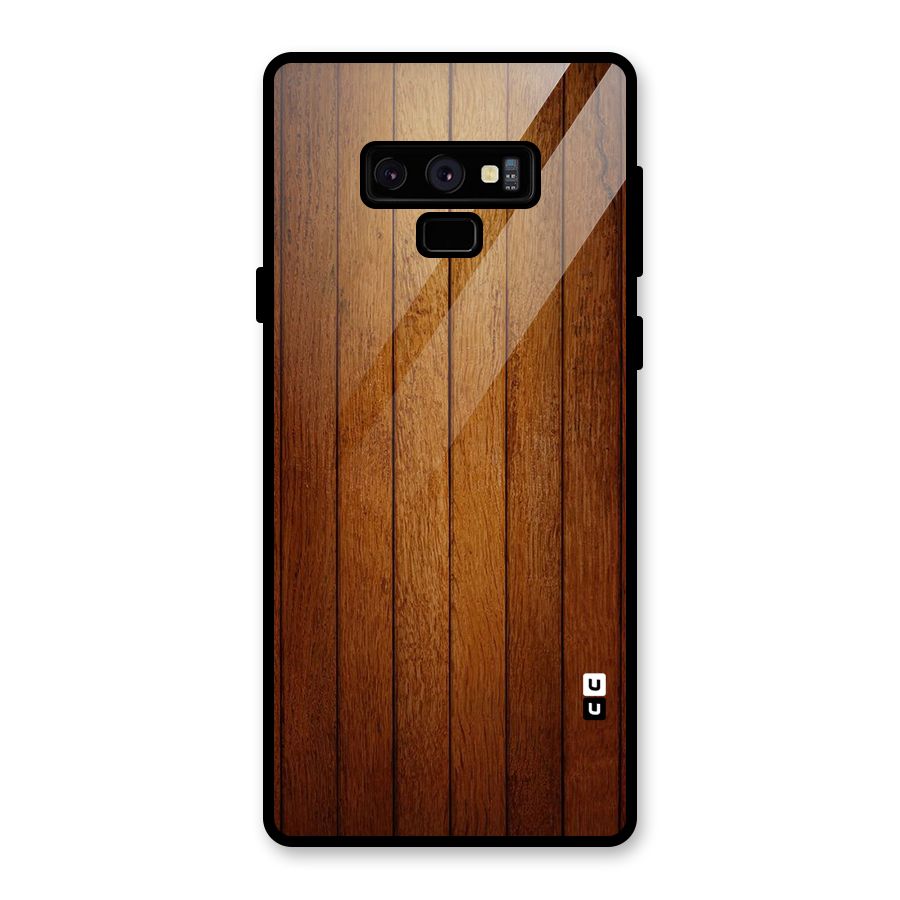 Brown Wood Design Glass Back Case for Galaxy Note 9
