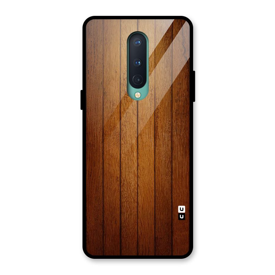 Brown Wood Design Glass Back Case for OnePlus 8