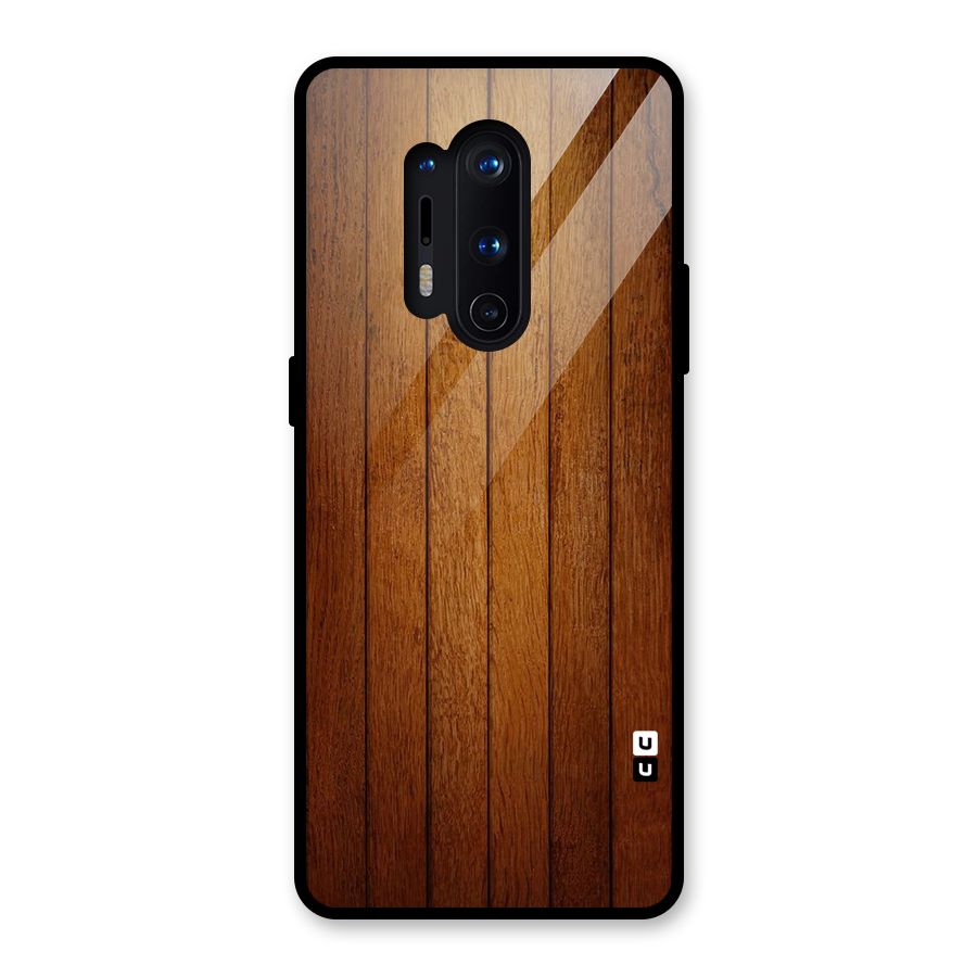 Brown Wood Design Glass Back Case for OnePlus 8 Pro