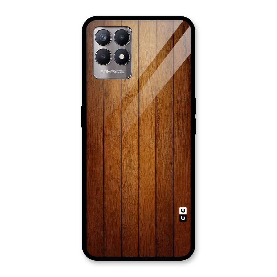 Brown Wood Design Glass Back Case for Realme Narzo 50