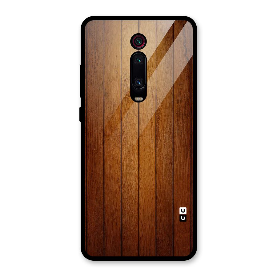 Brown Wood Design Glass Back Case for Redmi K20 Pro