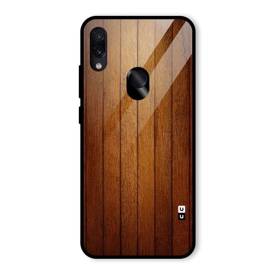 Brown Wood Design Glass Back Case for Redmi Note 7