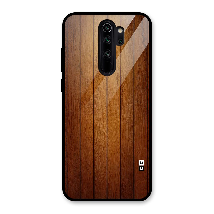 Brown Wood Design Glass Back Case for Redmi Note 8 Pro