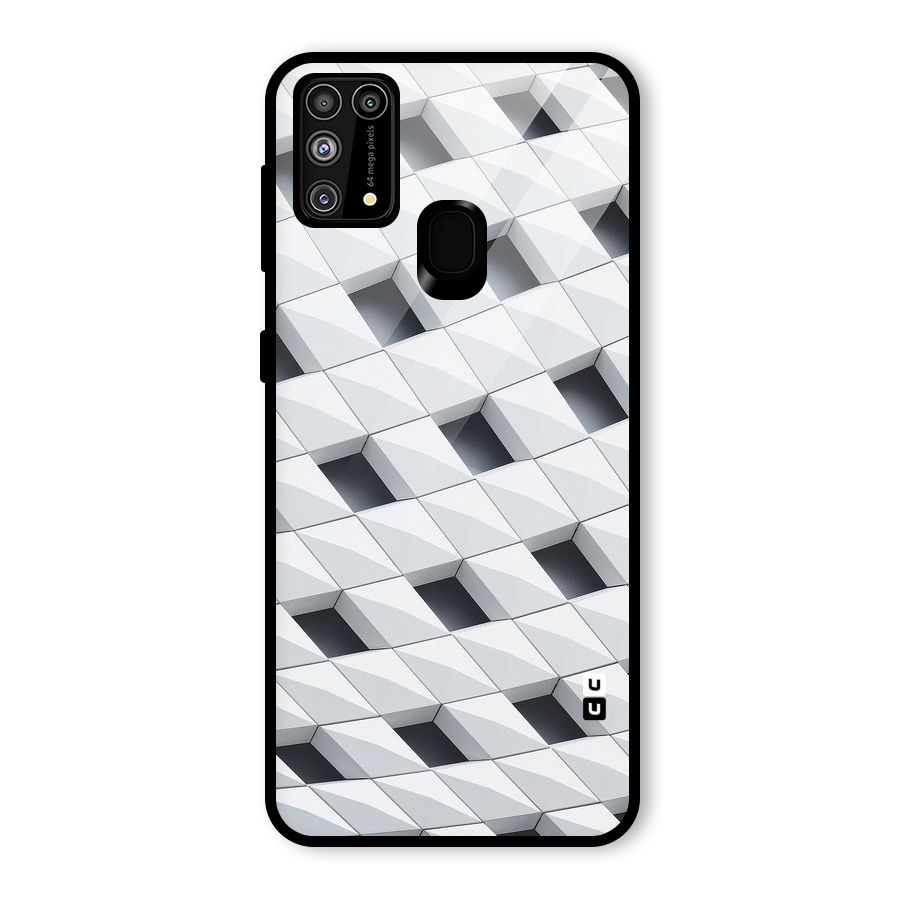 Building Pattern Glass Back Case for Galaxy M31