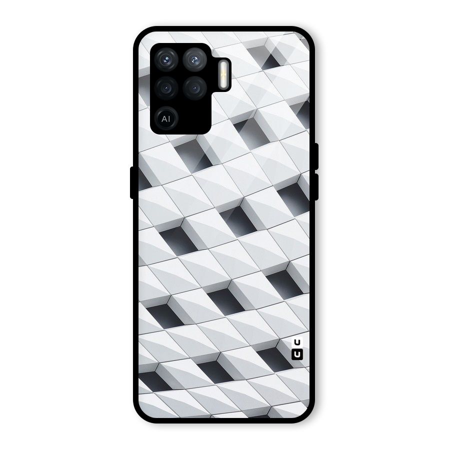 Building Pattern Glass Back Case for Oppo F19 Pro