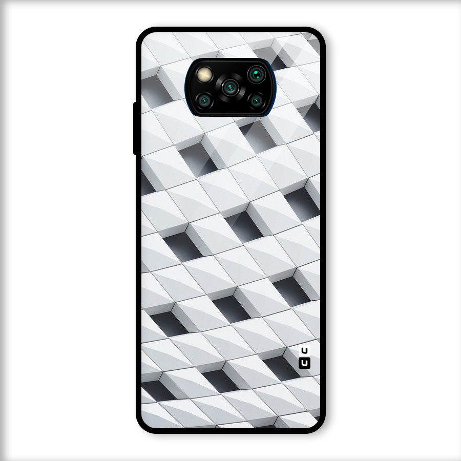 Building Pattern Glass Back Case for Poco X3