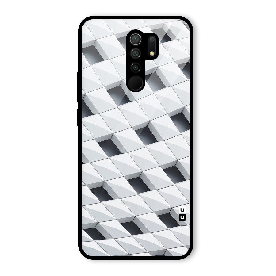 Building Pattern Glass Back Case for Redmi 9 Prime