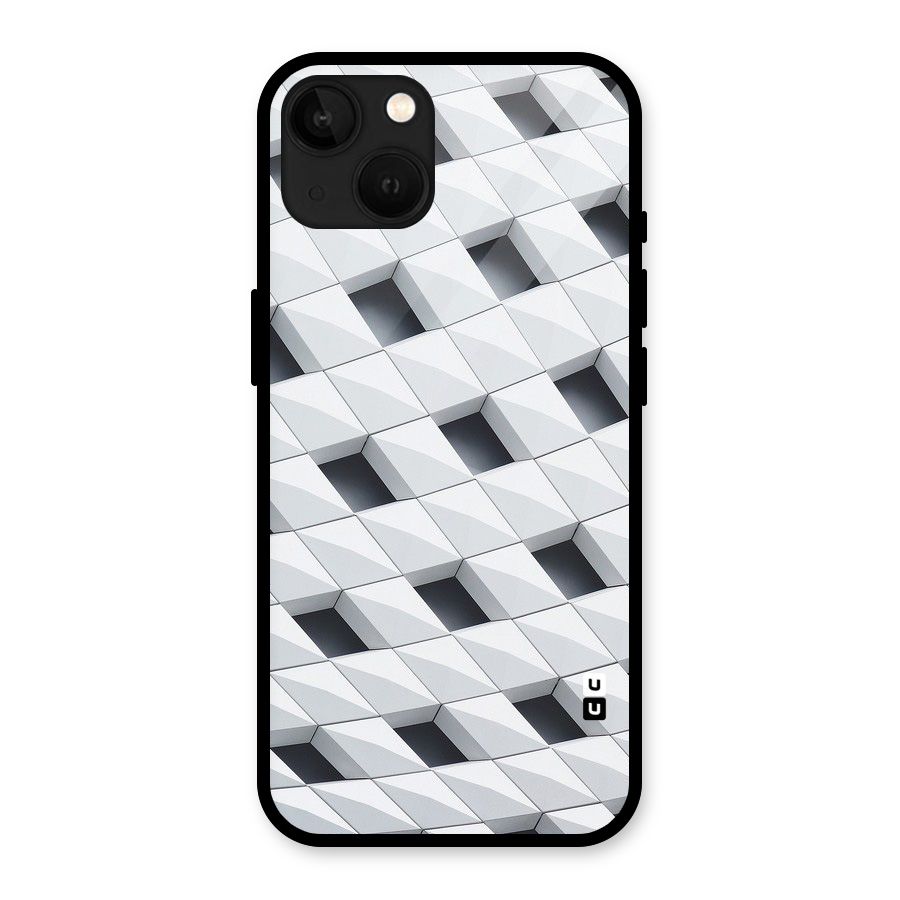 Building Pattern Glass Back Case for iPhone 13