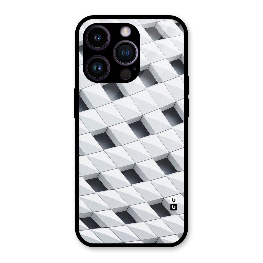 Building Pattern Glass Back Case for iPhone 14 Pro