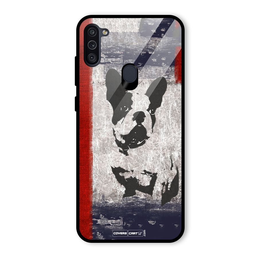 Bull Dog Glass Back Case for Galaxy M11