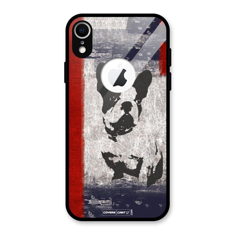Bull Dog Glass Back Case for iPhone XR Logo Cut