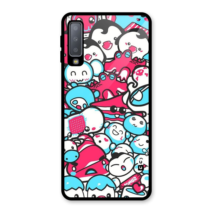 Bunny Quirk Glass Back Case for Galaxy A7 (2018)