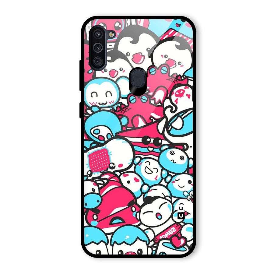 Bunny Quirk Glass Back Case for Galaxy M11