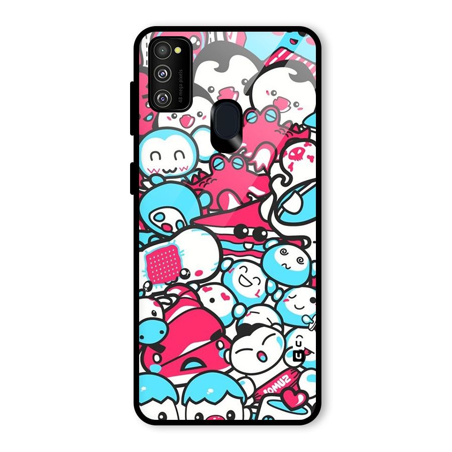 Bunny Quirk Glass Back Case for Galaxy M30s