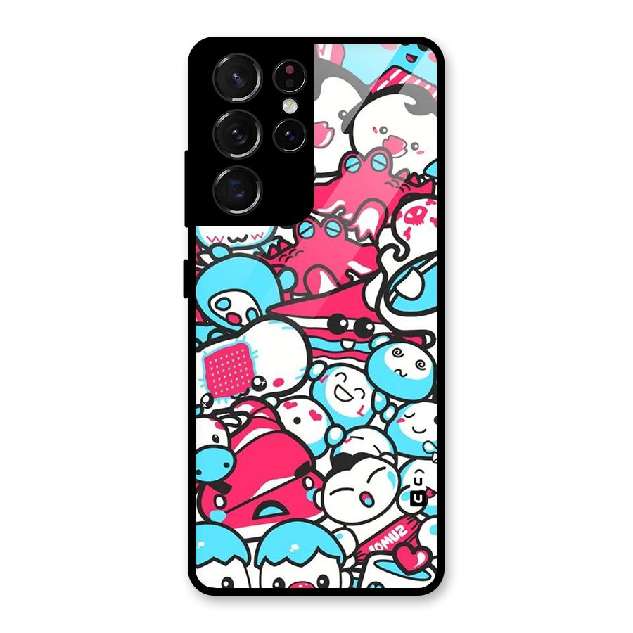 Bunny Quirk Glass Back Case for Galaxy S21 Ultra 5G