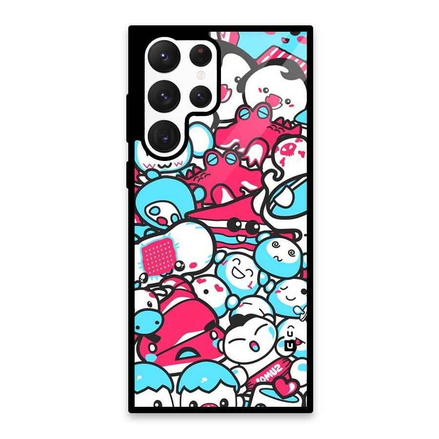 Bunny Quirk Glass Back Case for Galaxy S22 Ultra 5G